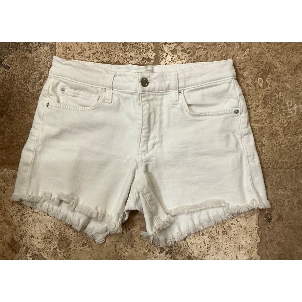 Joes Jeans Womens White Denim Frayed Hem Shorts Size M